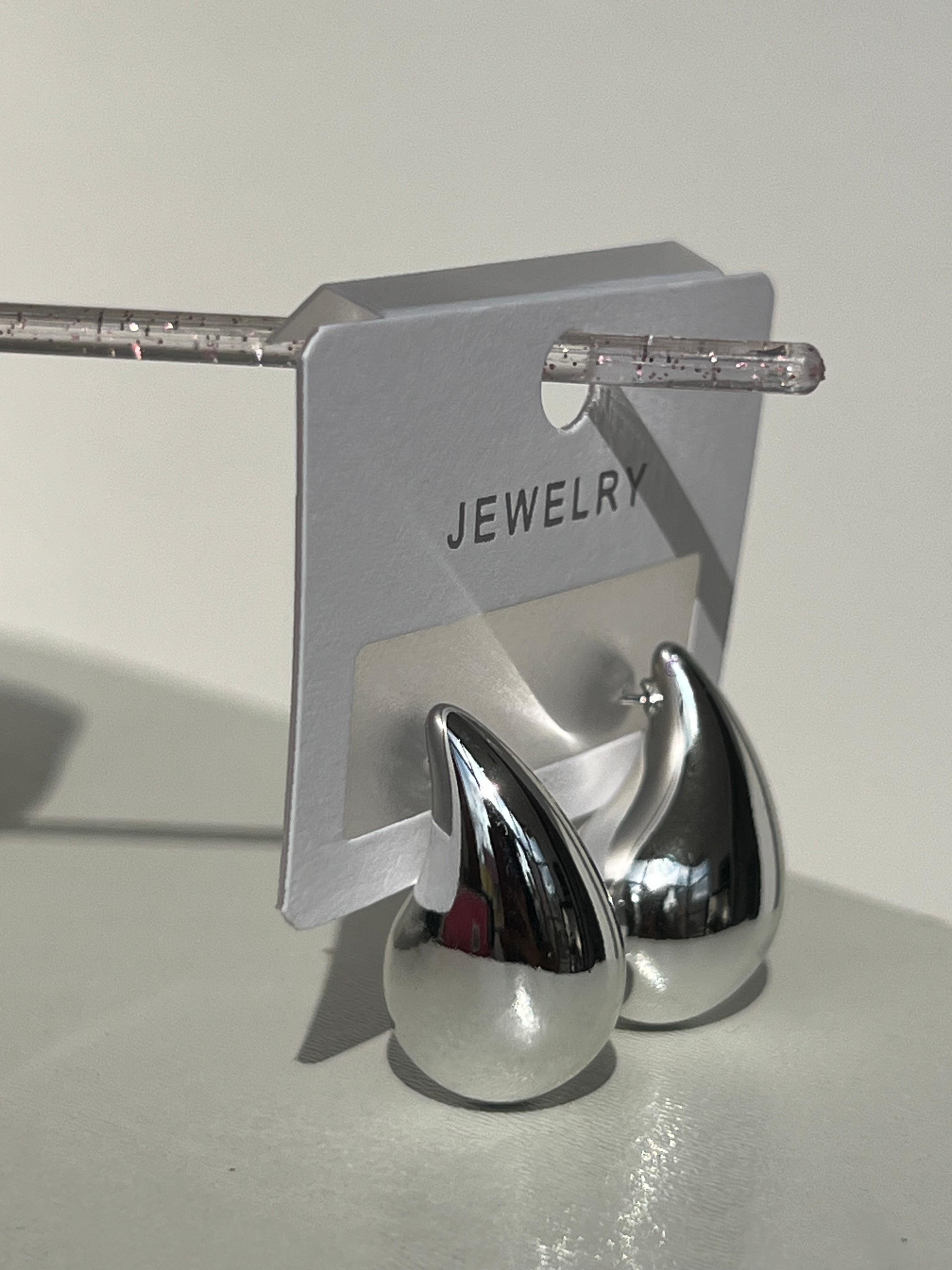 Brinco Gota Metal Prata